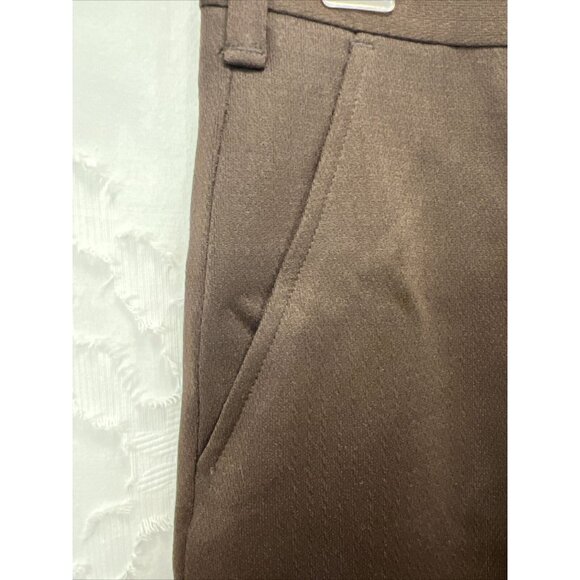 VTG Authentic Knit 100% Polyester Brown Dress Pants Mens 36 USA Made Ban-Rol - Picture 5 of 16
